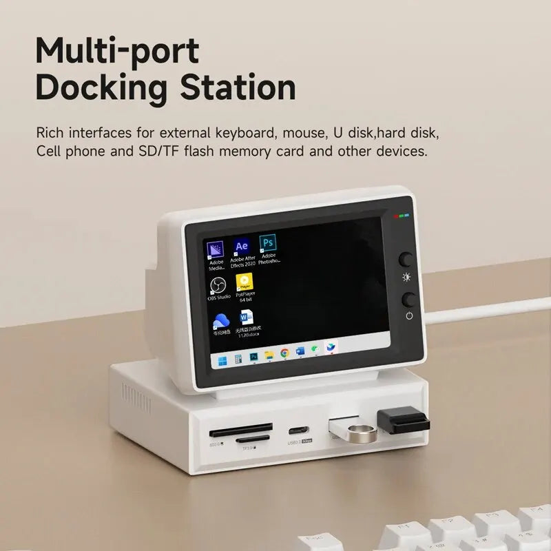 Hagibis 3.5inch IPS Mini Monitor Display with USB C Hub for Laptop, PC, MacBook