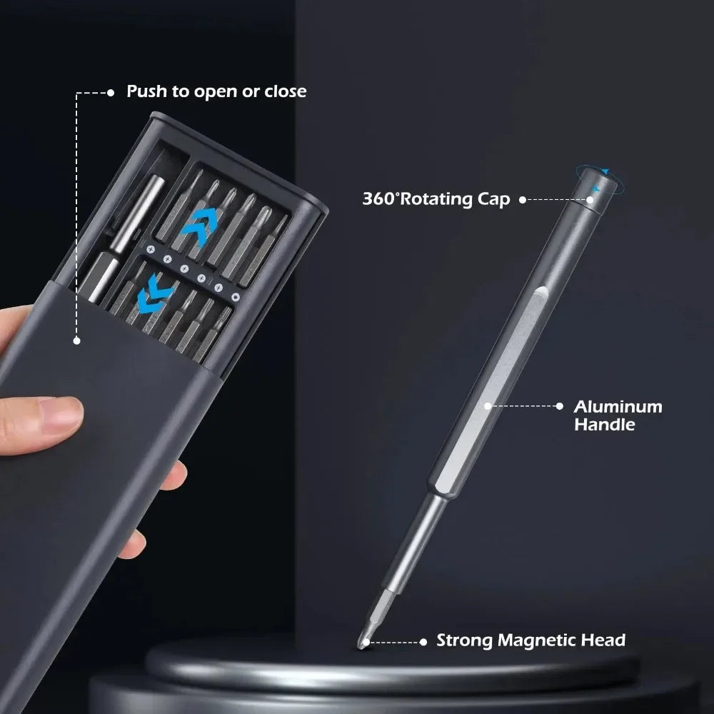 25-in-1 Magnetic Precision Screwdriver with Interchangeable Bits