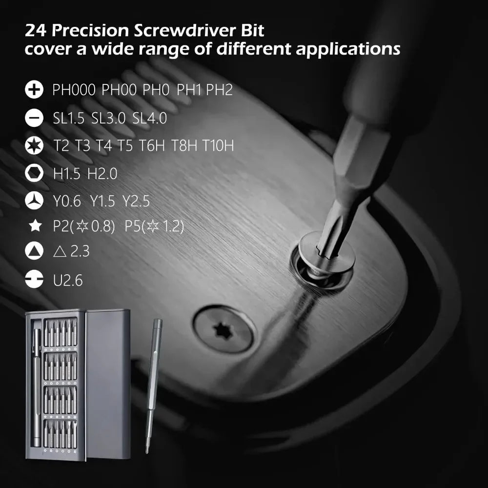 25-in-1 Magnetic Precision Screwdriver with Interchangeable Bits