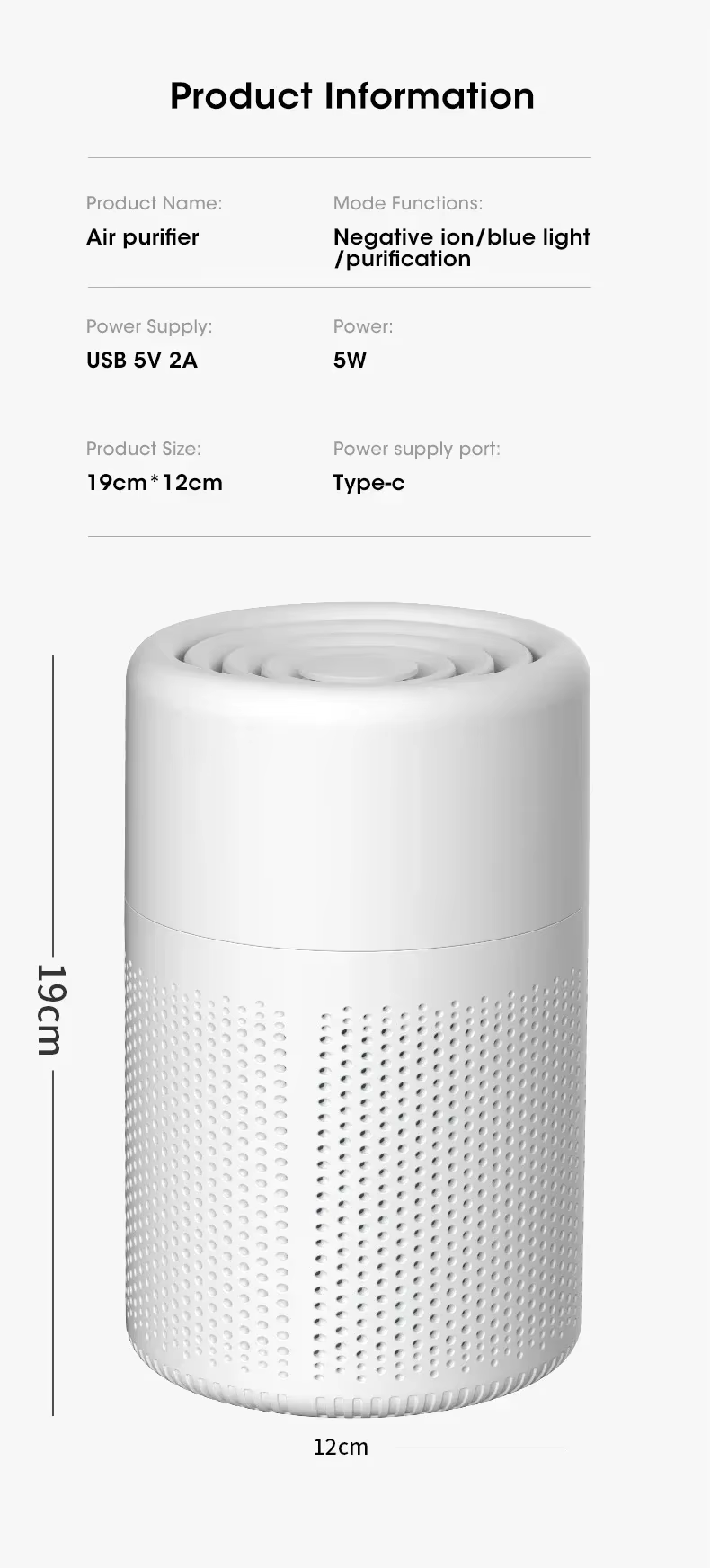 H13 Hepa Filter Rated Air Purifier